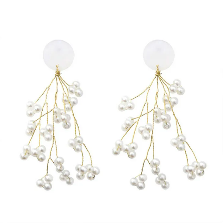 Fashion Pear Alloy Branch Long Dangle Earrings for Elegant Women Bridal Wedding Jewelry Bohemian | Украшения и аксессуары