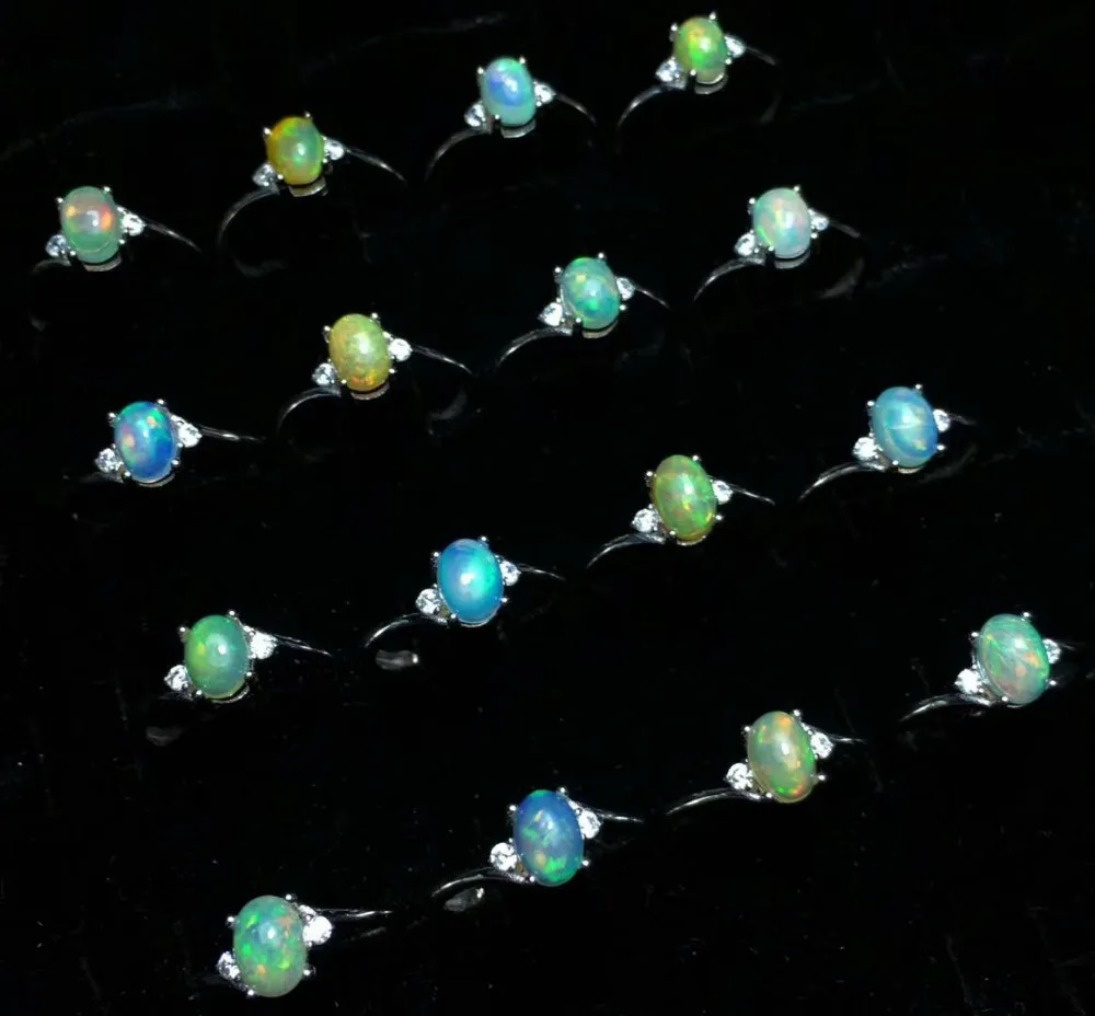Real Natural Opal Jewelry Oval 6x8mm Multicolor Opal Ring 100% 925 Sterling Silver Wedding Rings for Women Adjustable Rings Size
Real Natural Opal Jewelry Oval 6x8mm Multicolor Opal Ring 100% 925 Sterling Silver Wedding Rings for Women Adjustable Rings Size