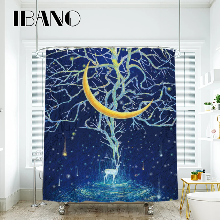 IBANO Moon GOOD NIGHT Shower Curtain Waterproof Polyester Fabric Bath Curtain For The Bathroom With 12 pcs Plastic Hooks
IBANO Moon GOOD NIGHT Shower Curtain Waterproof Polyester Fabric Bath Curtain For The Bathroom With 12 pcs Plastic Hooks
