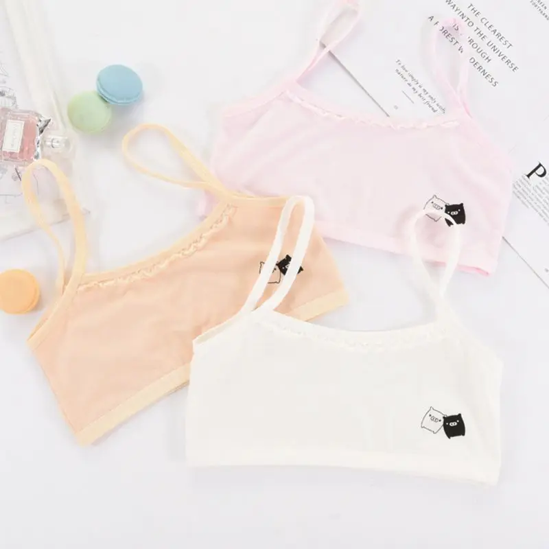 Puberty Girls Spaghetti Strap Training Bra Cute Cartoon Little Pig Underwear Wireless Bralette Scalloped Lace Splicing Camisole
Puberty Girls Spaghetti Strap Training Bra Cute Cartoon Little Pig Underwear Wireless Bralette Scalloped Lace Splicing Camisole