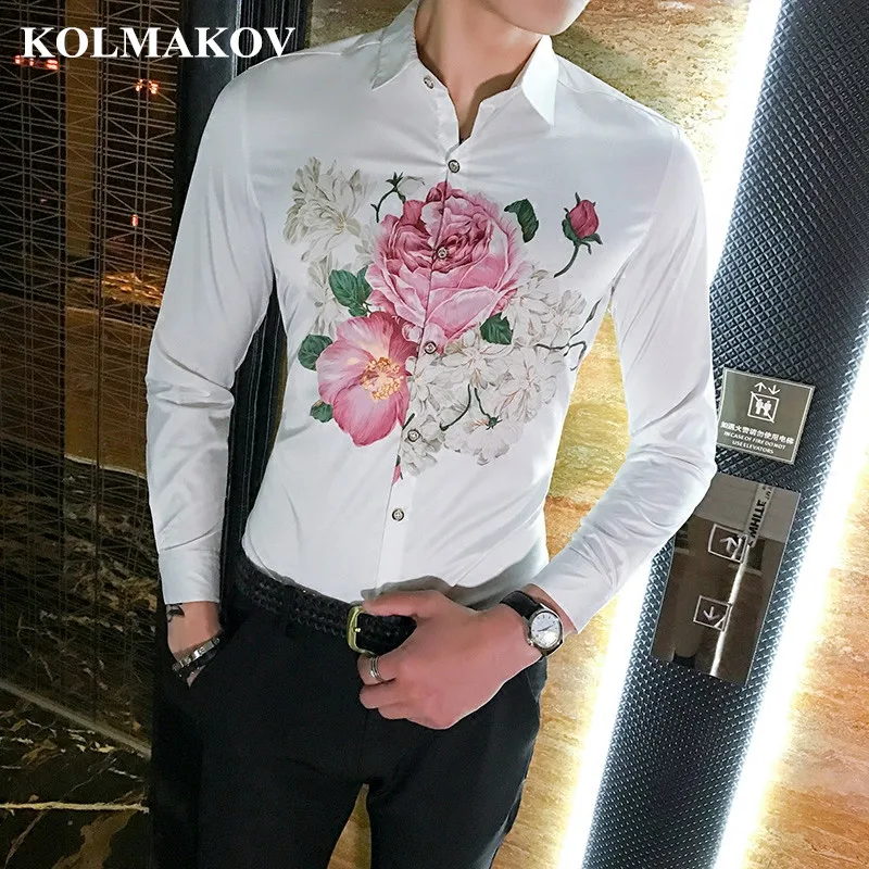 Men Shirts Big Size 5XL 2019 New Mens Dress Shirts Long Sleeve Slim Fit Casual Floral Print Social Male Clothes Chemise Homme
Men Shirts Big Size 5XL 2019 New Mens Dress Shirts Long Sleeve Slim Fit Casual Floral Print Social Male Clothes Chemise Homme