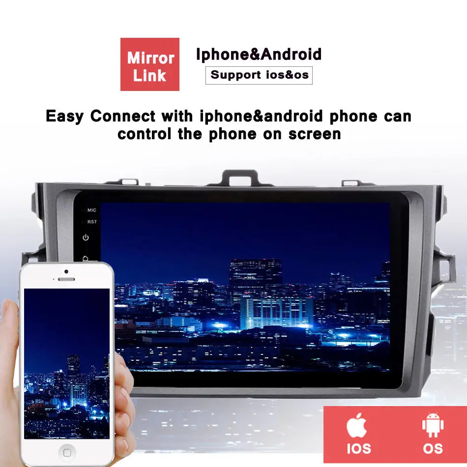 Android 10 0 Восьмиядерный Автомобильный DVD стерео блок GPS навигация для Toyota Corolla 2007 2011