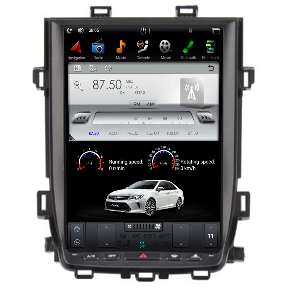 Автомобильный dvd плеер в стиле Tesla Android 9 0 GPS навигация для Toyota alphard Vellfire 20 серии 2007
