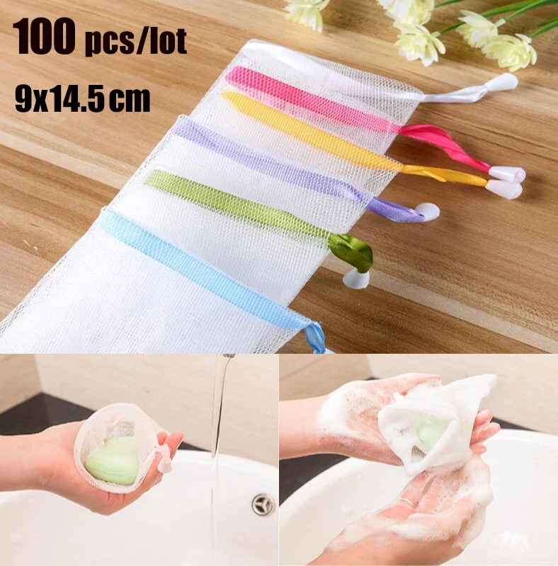 100 pcs Hanging Nylon Soap Mesh Bags Mesh Net for Foaming Cleaning Bath Soap Net Bathe Cleaning Gloves
100 pcs Hanging Nylon Soap Mesh Bags Mesh Net for Foaming Cleaning Bath Soap Net Bathe Cleaning Gloves