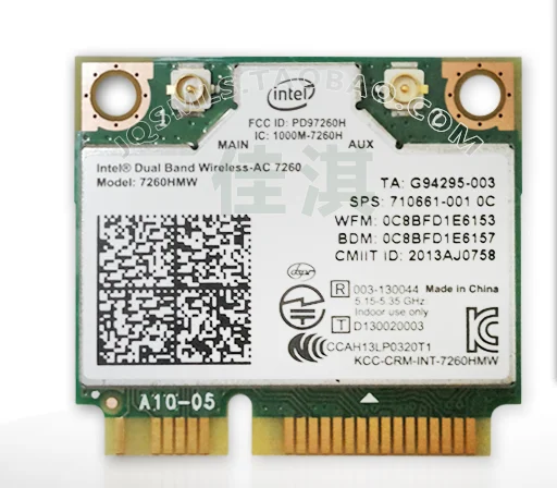 New for Bluetooth 4.0 Network Card For Intel Dual Band Wireless-AC 7260 7260HMW Half MINI PCI-E 802.11ac 2.4/5G Card 867Mbps
New for Bluetooth 4.0 Network Card For Intel Dual Band Wireless-AC 7260 7260HMW Half MINI PCI-E 802.11ac 2.4/5G Card 867Mbps