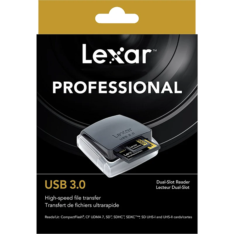 New!!! Lexar Professional 2 in 1 USB 3.0 Dual-Slot Reader ,High-speed USB3.0 Professional Card Reader For SD SDHC SDXD CF Card
New!!! Lexar Professional 2 in 1 USB 3.0 Dual-Slot Reader ,High-speed USB3.0 Professional Card Reader For SD SDHC SDXD CF Card