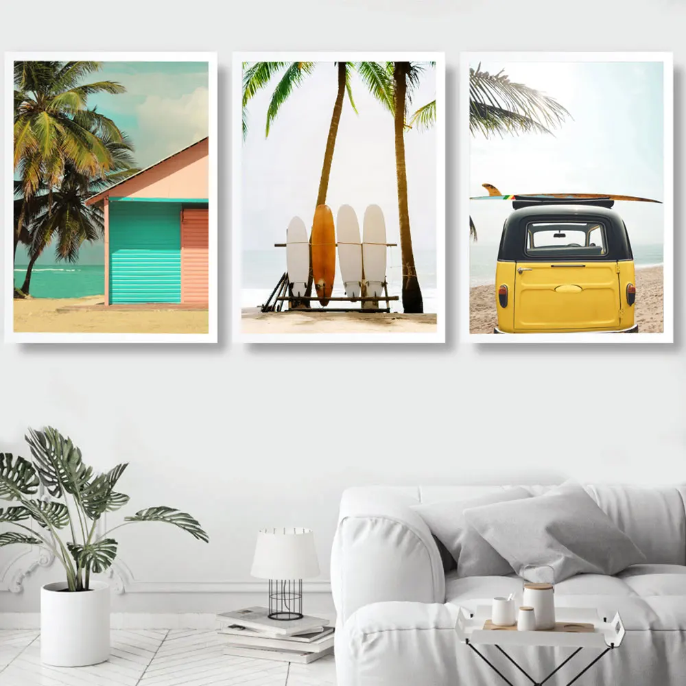 Tropical Coastal Beach Canvas Poster Nordic Style Wall Art Ocean Sea Painting Yellow Bus Picture Scandinavian Home Decor Unframe
Tropical Coastal Beach Canvas Poster Nordic Style Wall Art Ocean Sea Painting Yellow Bus Picture Scandinavian Home Decor Unframe