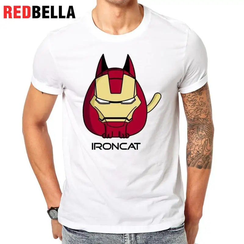 REDBELLA футболки человек пародия Ironcat милый хипстер США поп фильмы герой прекрасный