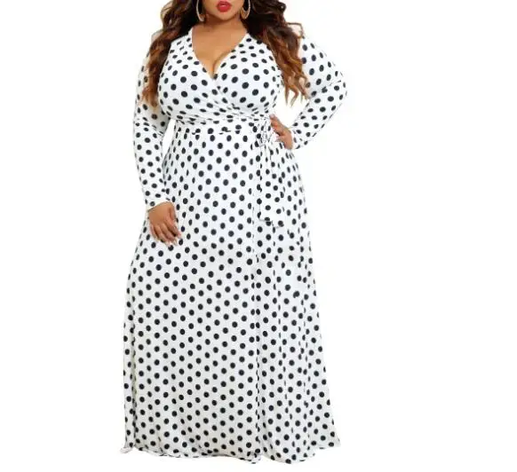 Plus size Long Dress Dot Print Boho Beach Dress Tunic Maxi Dress Women Party Dress Sundress Vestidos de festa 5XL
Plus size Long Dress Dot Print Boho Beach Dress Tunic Maxi Dress Women Party Dress Sundress Vestidos de festa 5XL