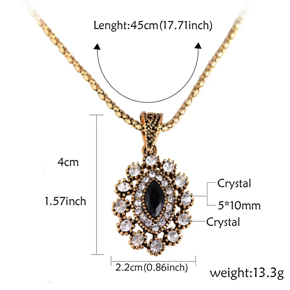 Joyme New Vintage Look Gold-Color Eye Wedding Turkish Jewelry Crystal Earring Ring Necklace Sets For Women Bijoux Femme | Украшения и