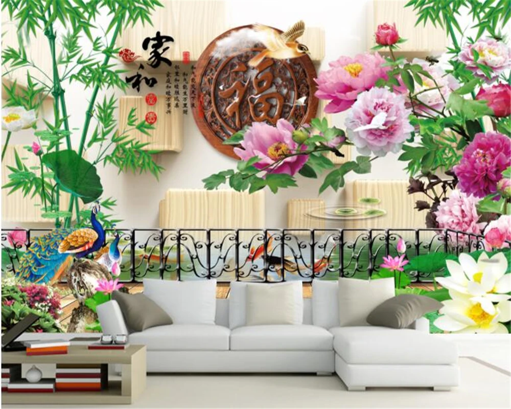 beibehang papel de parede 3d wallpaper Custom fashion wallpaper home and wealthy blessing Chinese bamboo peony background wall
beibehang papel de parede 3d wallpaper Custom fashion wallpaper home and wealthy blessing Chinese bamboo peony background wall
