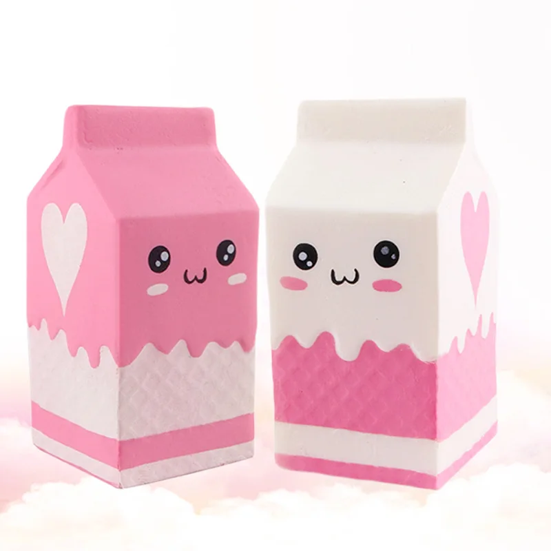

Симпатичная забавная мягкая коробка для молока, сжимаемая вручную коробка, медленно разнимающая напряжение игрушка-антистресс, детская иг...