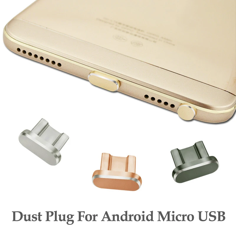 Алюминиевая пыль штепсельная Вилка для мобильного телефона Android Micro USB зарядный