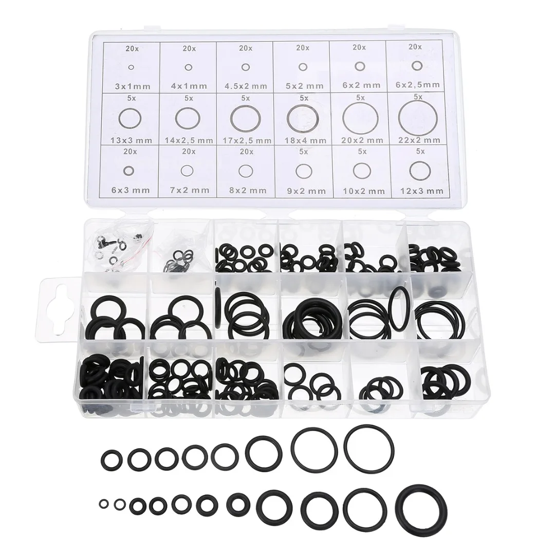 225Pcs 18 Sizes Black Rubber O-Ring Washer Gasket Sealing Ring Assortment Kit Rubber O Ring Gasket
225Pcs 18 Sizes Black Rubber O-Ring Washer Gasket Sealing Ring Assortment Kit Rubber O Ring Gasket