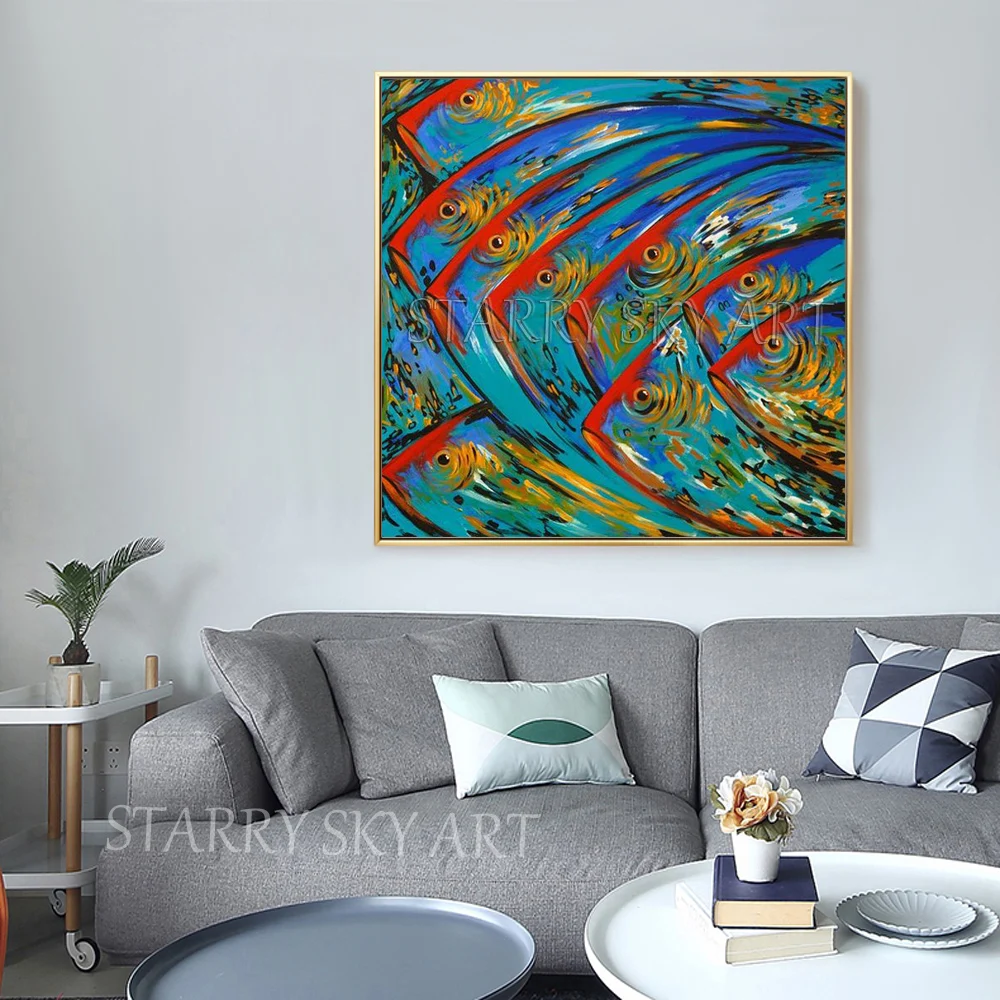 Free Shipping Handmade High Quality Fishes Oil Painting on Canvas Beautiful Fine Art Fishes Picture for Kitchen Wall Decoration
Free Shipping Handmade High Quality Fishes Oil Painting on Canvas Beautiful Fine Art Fishes Picture for Kitchen Wall Decoration