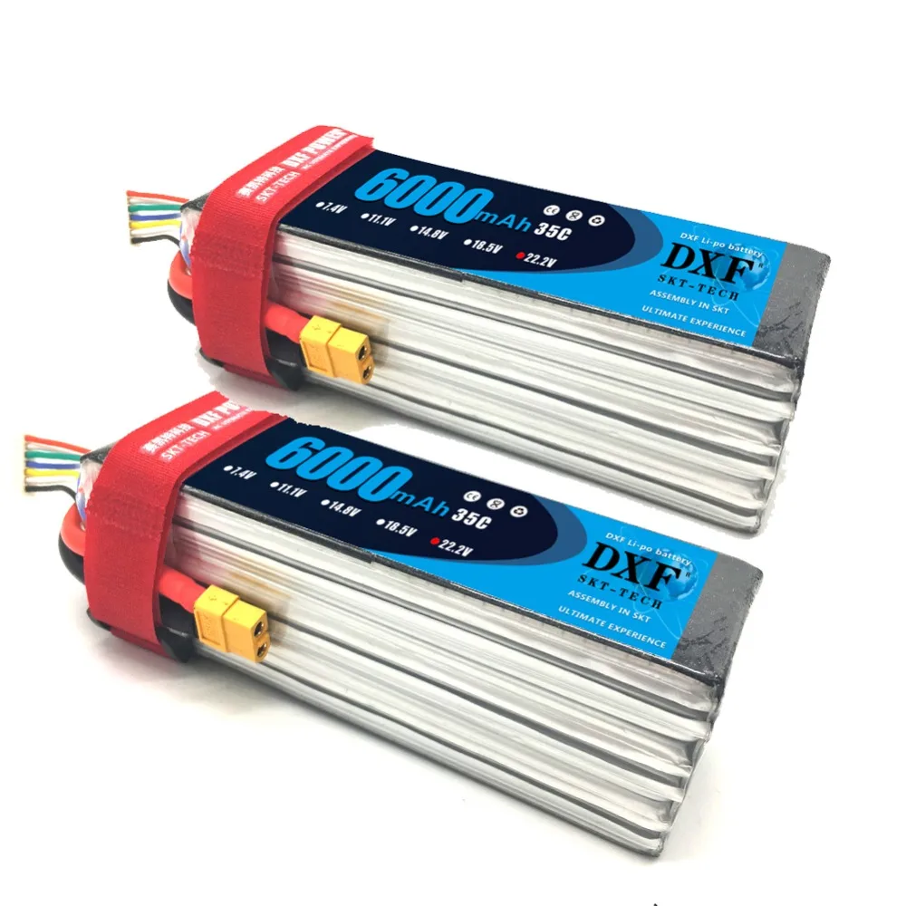 DXF 2 шт. LiPo батарея 22,2 V 6000mAh 6S 35C Max60C 22,2 V RC LiPo батарея AKKU для самолета вертолета дрона автомобиля грузовика
DXF 2 шт. LiPo батарея 22,2 V 6000mAh 6S 35C Max60C 22,2 V RC LiPo батарея AKKU для самолета вертолета дрона автомобиля грузовика