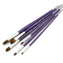 High-Grade Weasel Hair Acrylic Ink Brush Peak Line Paintbrush Oil Painting Pen Drawing Art Set Stationery Supplies 6pcs set