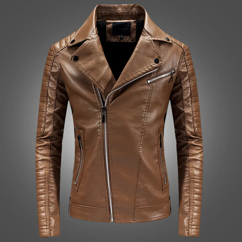 B Newest Motorcycle Leather Jacket Men Classic Design Multi-Zippers Biker Jackets Male Bomber Leather Jackets Coats
B Newest Motorcycle Leather Jacket Men Classic Design Multi-Zippers Biker Jackets Male Bomber Leather Jackets Coats