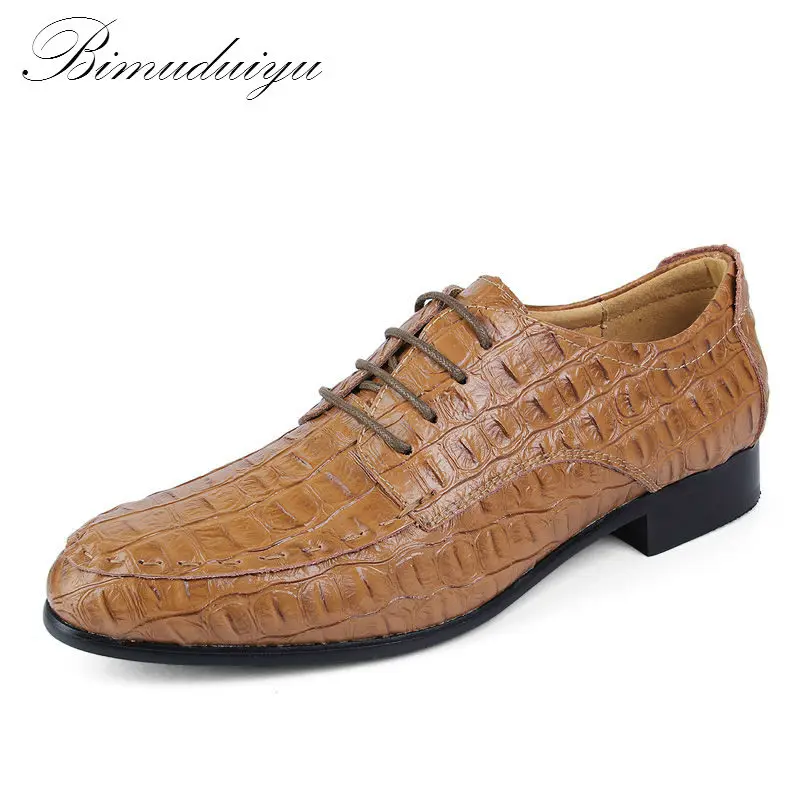 BIMUDUIYU Fashion Crocodile Grain Genuine Leather Lace-Up Business Shoes Men Oxfords Formal Shoes Men's Shoes Big Size 39-50
BIMUDUIYU Fashion Crocodile Grain Genuine Leather Lace-Up Business Shoes Men Oxfords Formal Shoes Men's Shoes Big Size 39-50