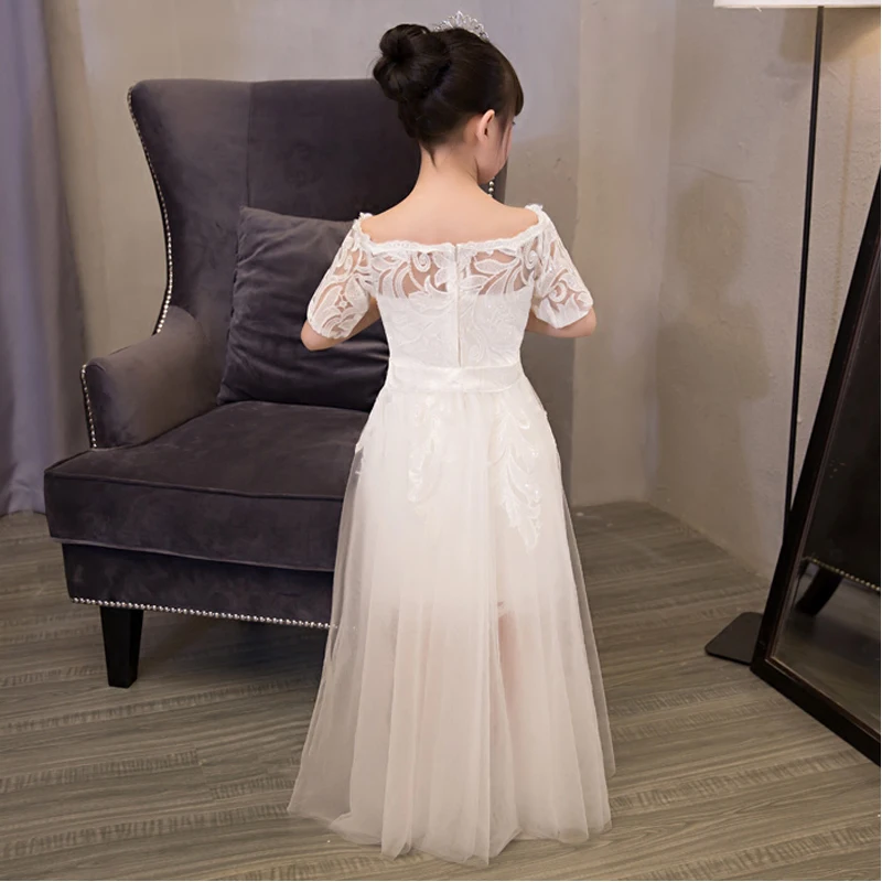 Shoulderless Girls Prom Dresses Short Sleeves Girls Dress Summer New Princess Wedding Party Dress Trailing Detachable QX192
Shoulderless Girls Prom Dresses Short Sleeves Girls Dress Summer New Princess Wedding Party Dress Trailing Detachable QX192