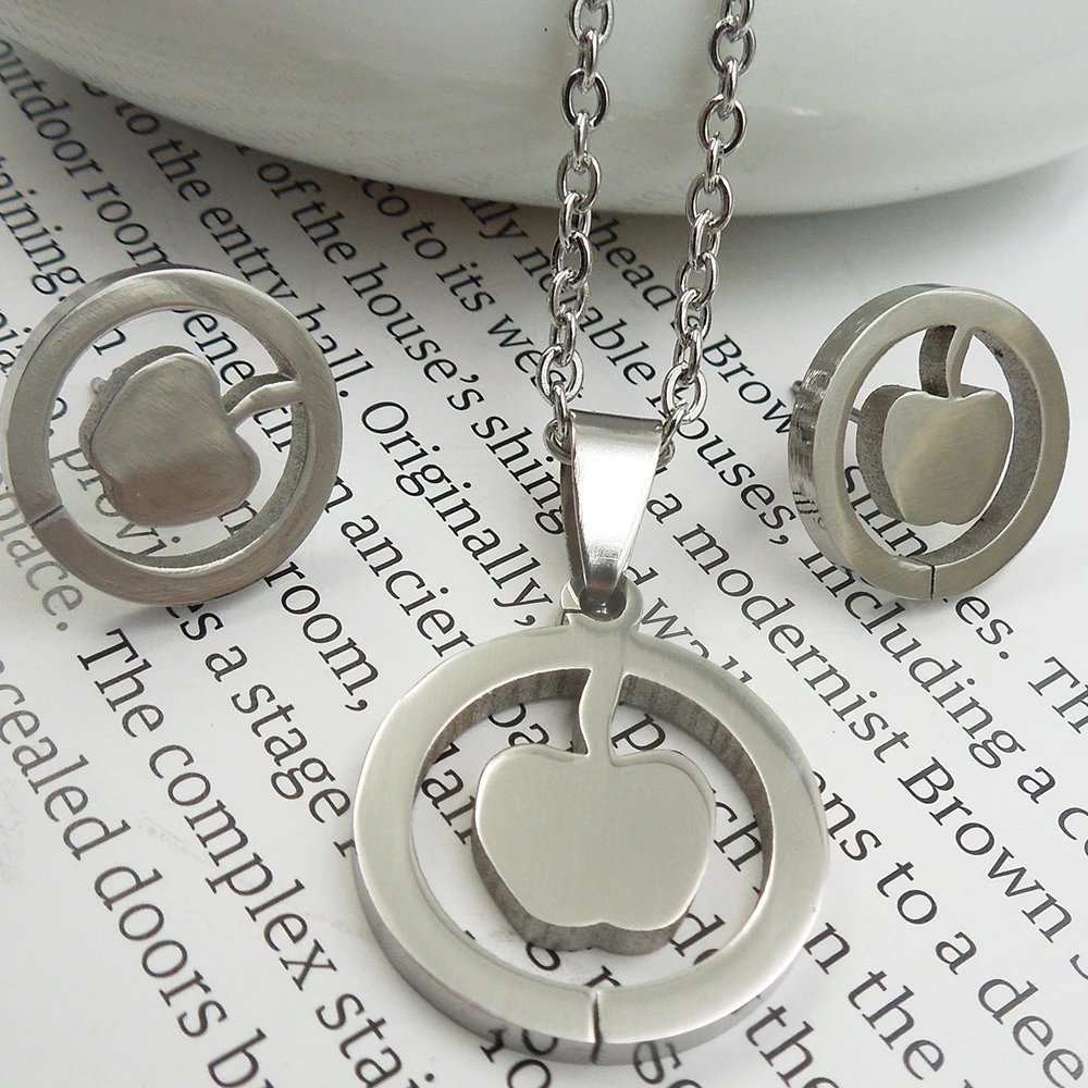 316L Stainless Steel Jewelry Wedding Party,Apple Earrings Pendant Necklace set EV-G220 gift for birthday
316L Stainless Steel Jewelry Wedding Party,Apple Earrings Pendant Necklace set EV-G220 gift for birthday
