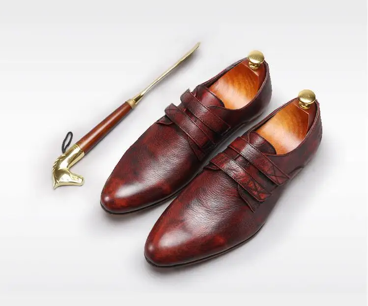 Handmade Shoe Men Pointed Toes Genuine Leather Vintage Smrt Casual Shoes Hook&Loop Slip-on Red Wedding Shoe Flats Loafers
Handmade Shoe Men Pointed Toes Genuine Leather Vintage Smrt Casual Shoes Hook&Loop Slip-on Red Wedding Shoe Flats Loafers