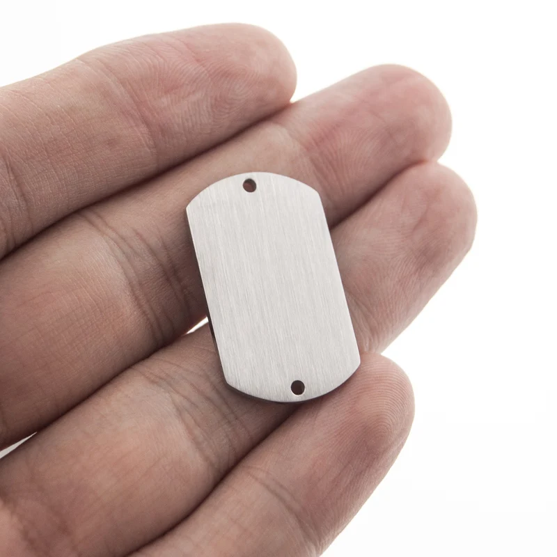 Stainless Steel Dog Tag Charm 2 Hole ID Tag Blank Metal Plates For Bracelets Connector Matte Surface Wholesale 50pcs
Stainless Steel Dog Tag Charm 2 Hole ID Tag Blank Metal Plates For Bracelets Connector Matte Surface Wholesale 50pcs