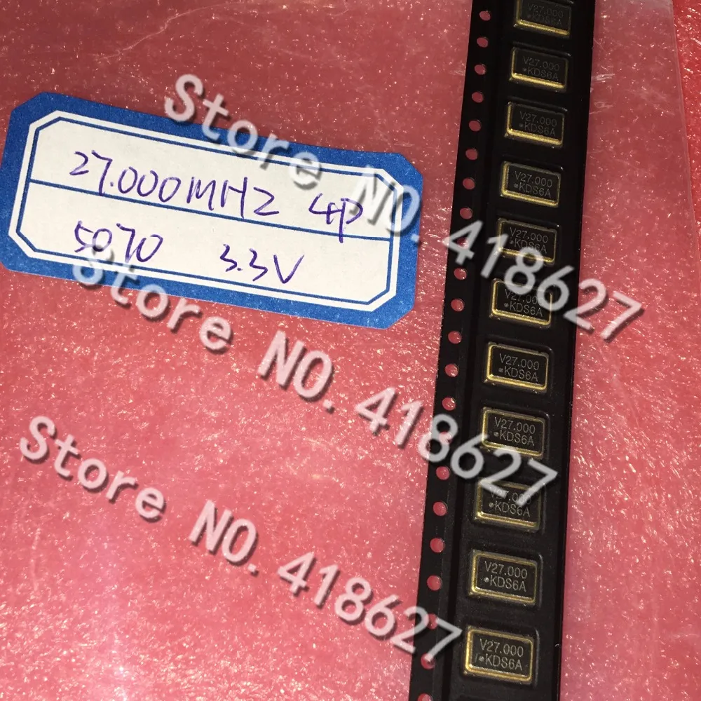 500PCS/LOT 27M 27MHZ 27.000MHZ 3.3V SMD Crystal Passive Crystal 5*7mm 5070 4p 4 feet
500PCS/LOT 27M 27MHZ 27.000MHZ 3.3V SMD Crystal Passive Crystal 5*7mm 5070 4p 4 feet
