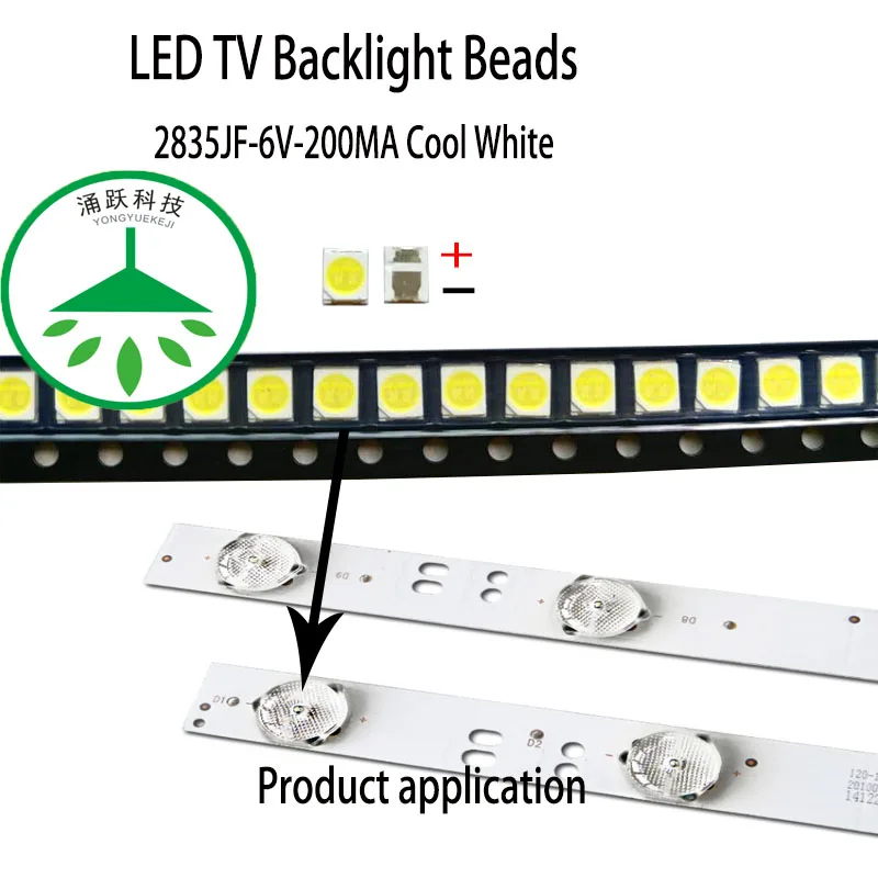 100Pcs/lot new high power smd 2835 6v lamp beads cool white for repair tv led lcd backlight bar and strip hot
100Pcs/lot new high power smd 2835 6v lamp beads cool white for repair tv led lcd backlight bar and strip hot