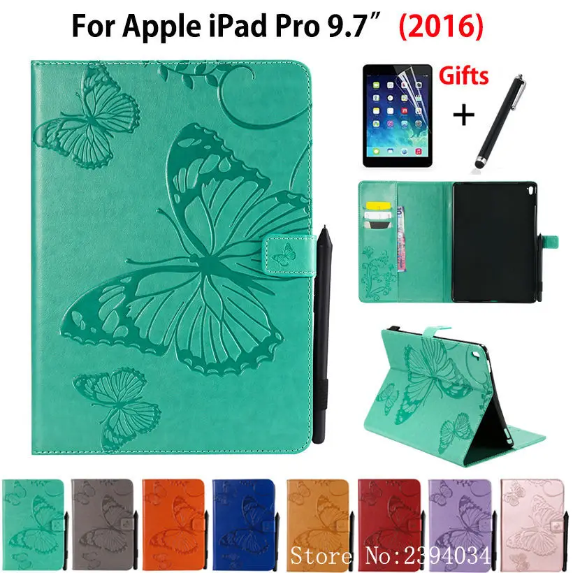 Case For iPad Pro 9.7" Cover Tablet butterfly Embossed For Apple iPad Pro 9.7 inch 2016 Release Funda Stand Shell +Film+Stylus
Case For iPad Pro 9.7" Cover Tablet butterfly Embossed For Apple iPad Pro 9.7 inch 2016 Release Funda Stand Shell +Film+Stylus