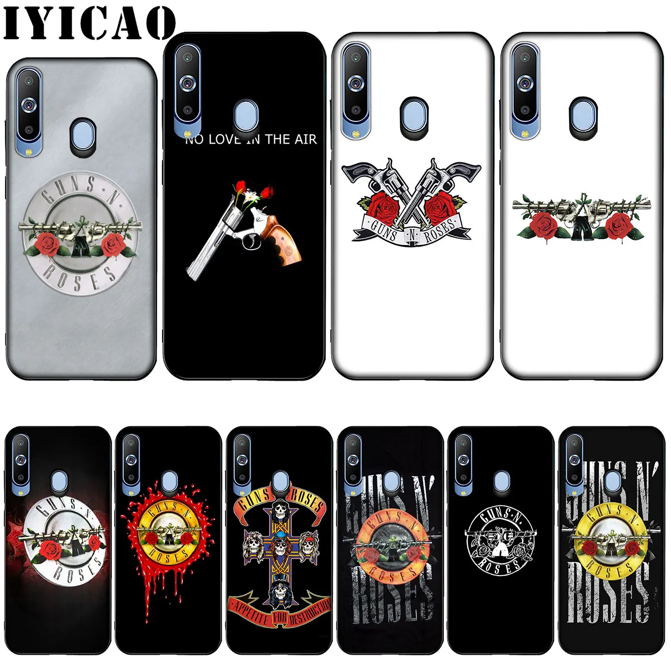 Силиконовый мягкий чехол IYICAO guns n roses для Samsung Galaxy A10 A30 A40 A50 A70 M10 M20 M30|Бамперы| |