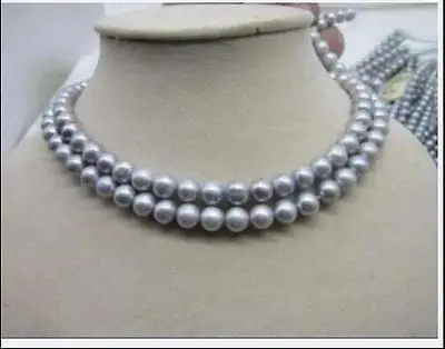 2 ROW 8-9MM GRAY TAHITIAN PEARL NECKLACE 17-18 beloved girl wedding Gift for women sterling--jewelrygirl Wedding
2 ROW 8-9MM GRAY TAHITIAN PEARL NECKLACE 17-18 beloved girl wedding Gift for women sterling--jewelrygirl Wedding