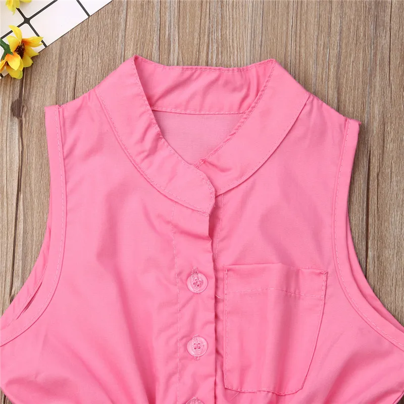 Kids Baby Girls Clothes Sleeveless V-neck Button solid Bandage Romper Toddler cotton lovely newborn pocket Jumpsuit one pieces
Kids Baby Girls Clothes Sleeveless V-neck Button solid Bandage Romper Toddler cotton lovely newborn pocket Jumpsuit one pieces