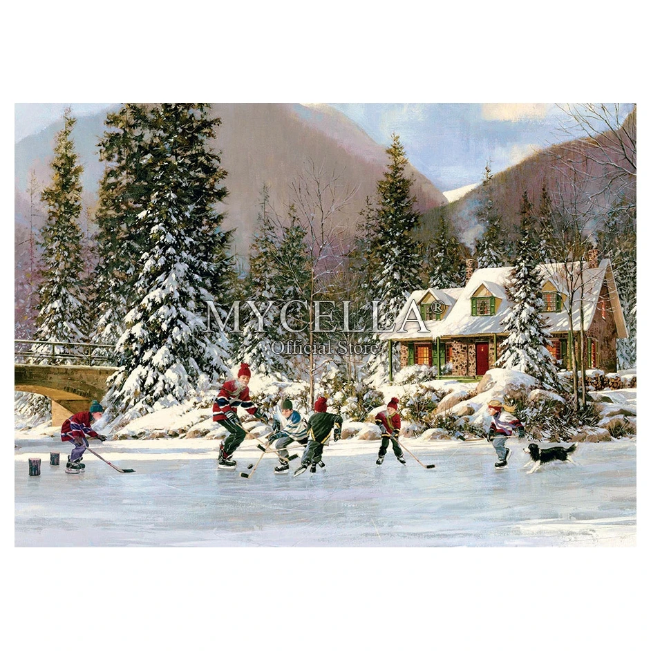 Cartoon 5d Diy Diamond Painting Hockey Pond Winter Cross Stitch Diamond Embroidery landscape Mosaic Home Decor Children'S Gifts
Cartoon 5d Diy Diamond Painting Hockey Pond Winter Cross Stitch Diamond Embroidery landscape Mosaic Home Decor Children'S Gifts
