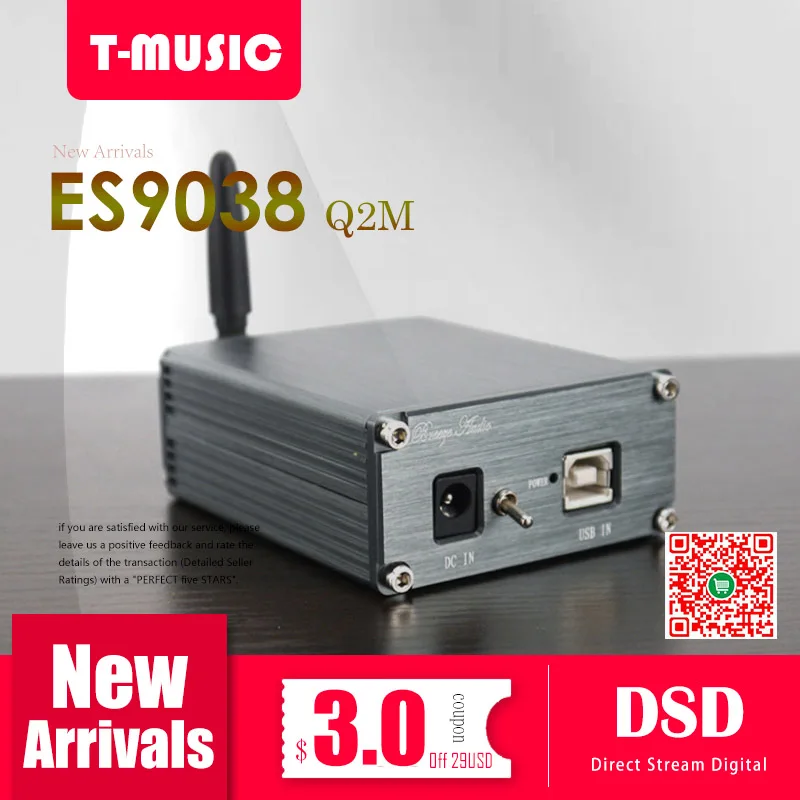 MiNi HiFi Bluetooth 5,0 DAC ES9038Q2M XMOS XU208 USB DAC декодер с выходом для наушников 3,5 мм + адаптер питания
MiNi HiFi Bluetooth 5,0 DAC ES9038Q2M XMOS XU208 USB DAC декодер с выходом для наушников 3,5 мм + адаптер питания