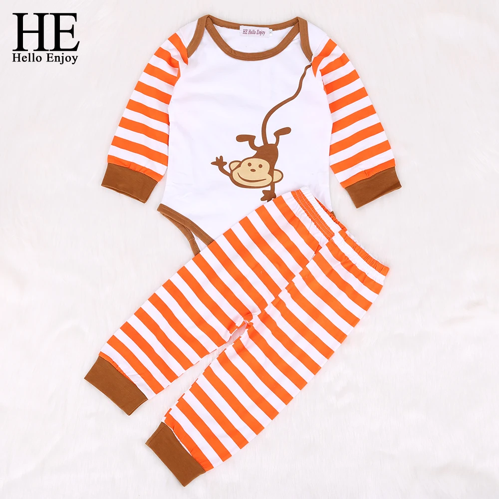 HE Hello Enjoy Newborn Set Spring Autumn Baby Boys Clothes Cartoon Stripe Long Sleeve Romper+Pant 2pcs Suit Kids Clothes 2018
HE Hello Enjoy Newborn Set Spring Autumn Baby Boys Clothes Cartoon Stripe Long Sleeve Romper+Pant 2pcs Suit Kids Clothes 2018