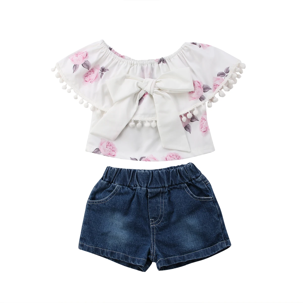 Kids Baby Girls Floral Tops Bow Knot T-shirt Denim Pants Shorts 2PCS Outfits Clothes Size 2-6T
Kids Baby Girls Floral Tops Bow Knot T-shirt Denim Pants Shorts 2PCS Outfits Clothes Size 2-6T
