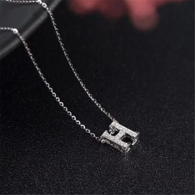 Aazuo 18K White Gold Rose Real Diamond IJ SI Letter H Free Pendent Necklace gifted for Women Engagement Wedding Link Chain Au750
Aazuo 18K White Gold Rose Real Diamond IJ SI Letter H Free Pendent Necklace gifted for Women Engagement Wedding Link Chain Au750