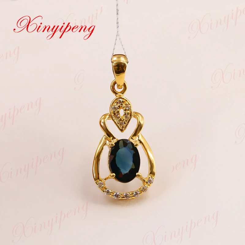 Xinyipeng18K yellow gold inlaid natural sapphire pendant for women Design is beautiful
Xinyipeng18K yellow gold inlaid natural sapphire pendant for women Design is beautiful