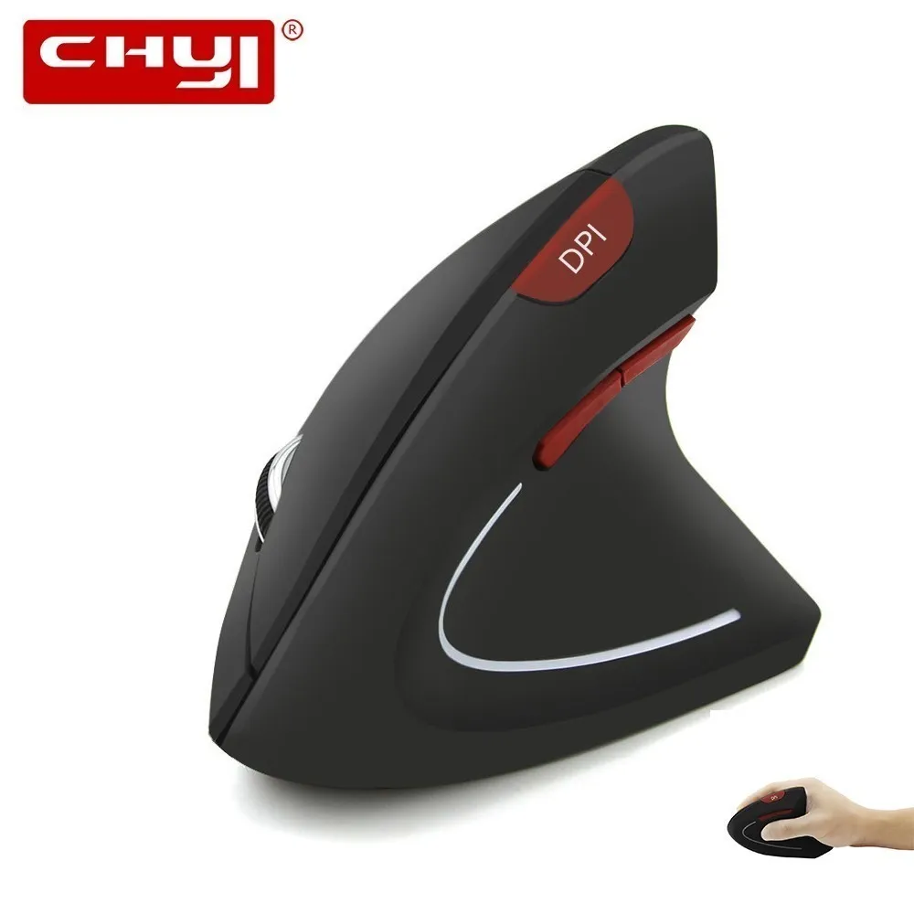 

CHYI Vertical Wireless Ergonomic Computer Mouse Red 1600DPI Button Optical 6D Gamer Mause LED Backlit Usb Gaming Mice For Laptop