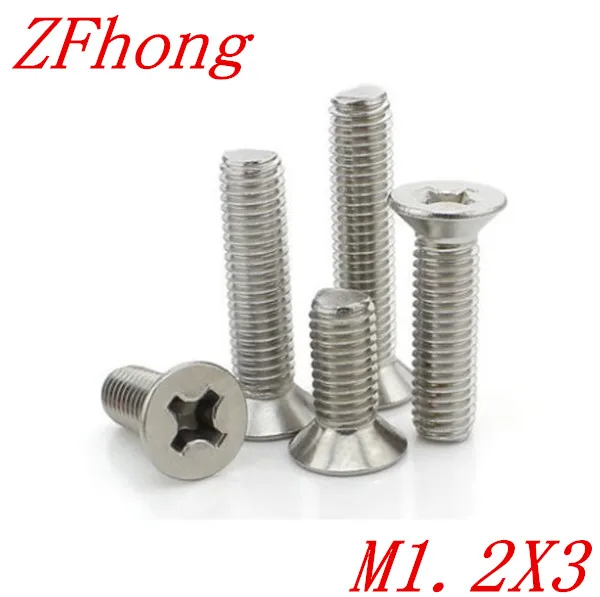 1000pcs/lot DIN965 Stainless Steel 304 M1.2*3 Flat Head Phillips Countersunk Head machine screw
1000pcs/lot DIN965 Stainless Steel 304 M1.2*3 Flat Head Phillips Countersunk Head machine screw