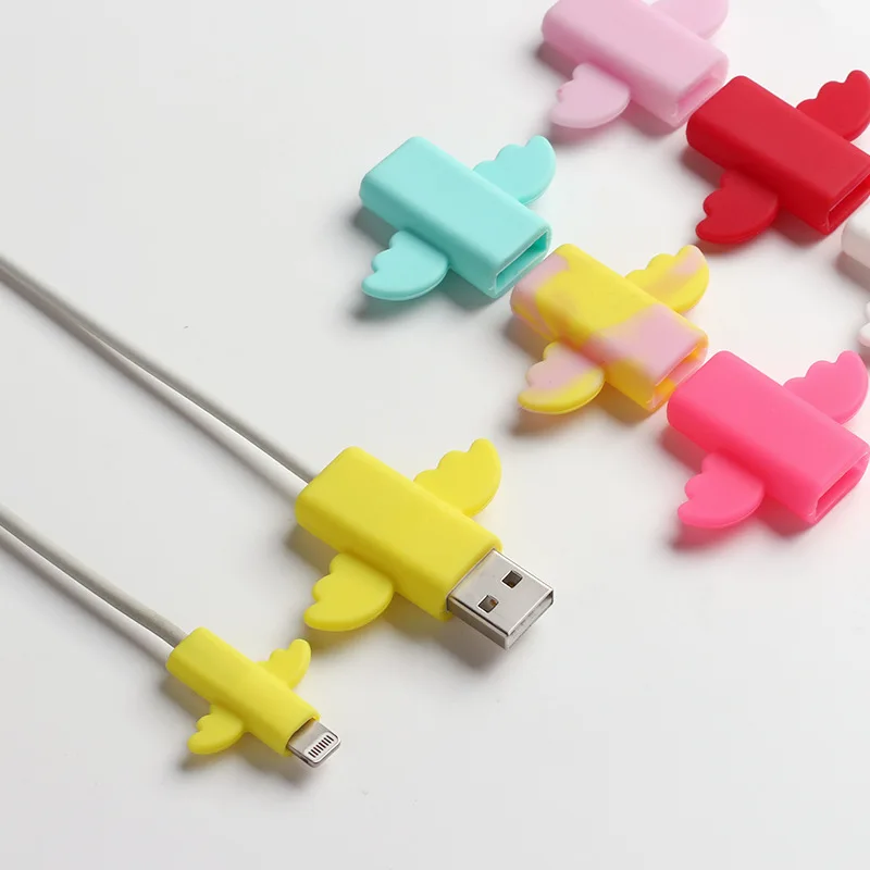 50 шт. милый ангел кабель протектор провода намотки для iPhone USB Органайзер чомперы