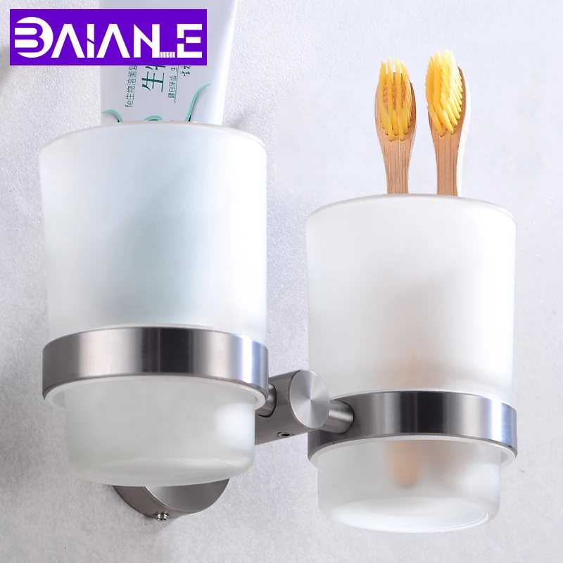 Cup Tumbler Holders Stainless Steel Bathroom Accessories Toilet Toothbrush Holder Set Wall Mounted Double Glass Cup Holders
Cup Tumbler Holders Stainless Steel Bathroom Accessories Toilet Toothbrush Holder Set Wall Mounted Double Glass Cup Holders