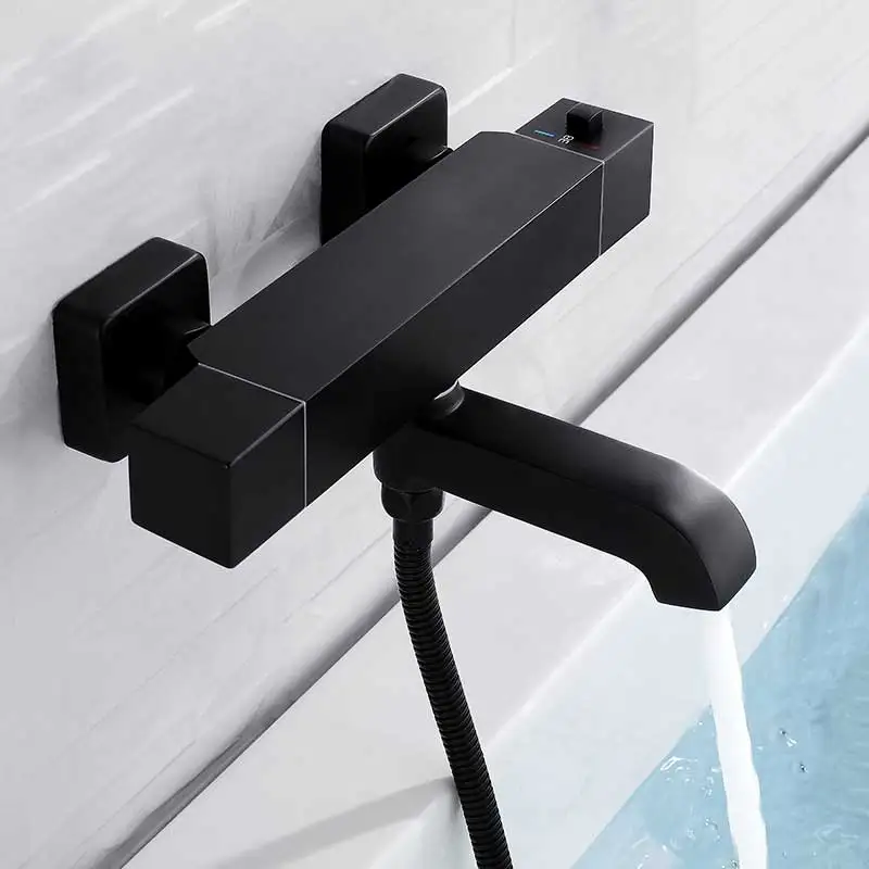 Bathtub Faucets shower faucet black thermostatic bathroom shower mixer bath faucet wall mounted rainfall shower set mixer tap
Bathtub Faucets shower faucet black thermostatic bathroom shower mixer bath faucet wall mounted rainfall shower set mixer tap