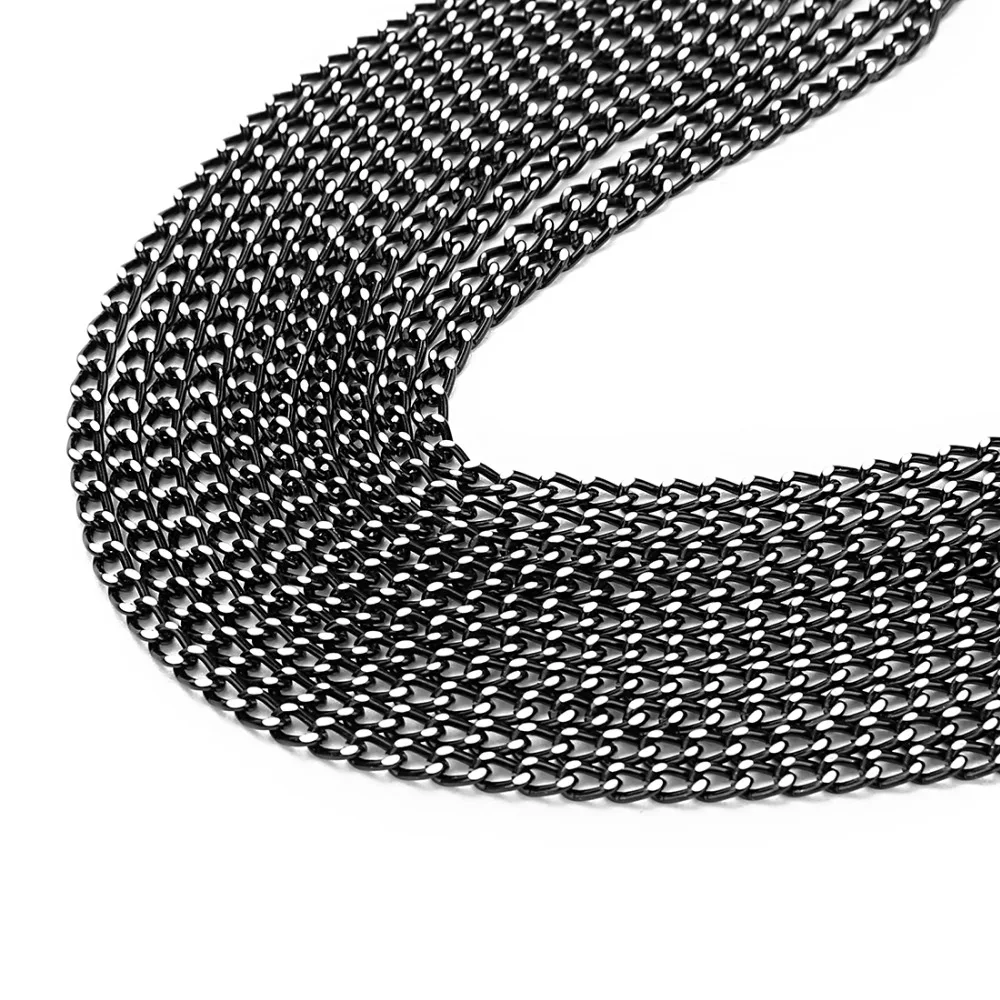 Ckysee 5Meter/lot 3.5x5x1mm Black Color Bulk Aluminum Chain For Necklace Metal Link Chain Diy Making Craft Material Findings
Ckysee 5Meter/lot 3.5x5x1mm Black Color Bulk Aluminum Chain For Necklace Metal Link Chain Diy Making Craft Material Findings