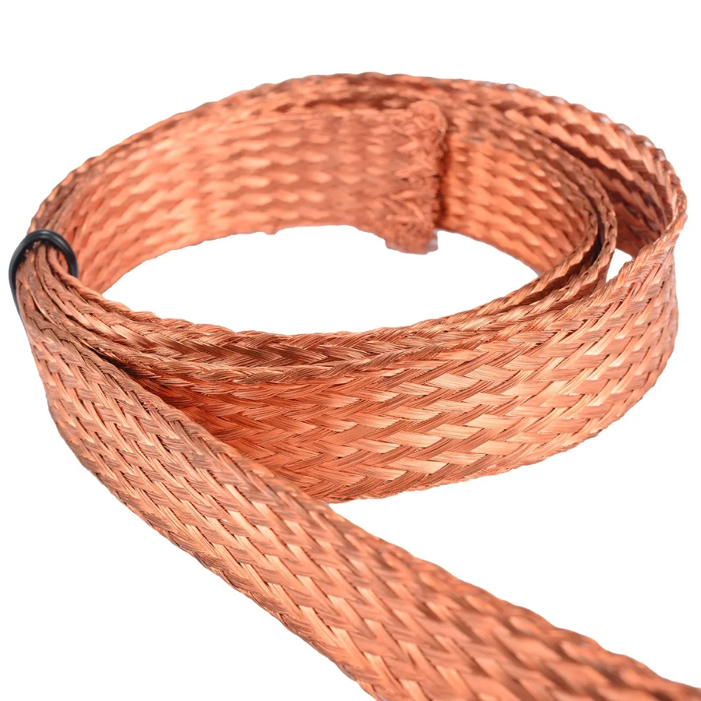 Pure Copper Flat Braid Cable 1m/3.3ft Length 15mm Width Bare Braid Wire For Connecting Ground Lead
Pure Copper Flat Braid Cable 1m/3.3ft Length 15mm Width Bare Braid Wire For Connecting Ground Lead