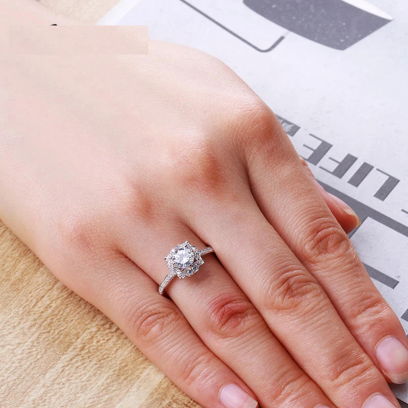 QYI Fashion Women Engagement Jewelry Round Cut Zircon Female Wedding Finger Flower Rings 925 sterling Silver
QYI Fashion Women Engagement Jewelry Round Cut Zircon Female Wedding Finger Flower Rings 925 sterling Silver