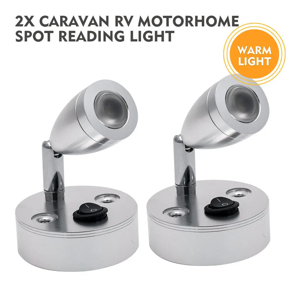 2x 12V Reading Warm Light LED Spot Wall Light LED Reading Light 3W Switch For Camper Van Caravan Boat RV Reading Lights 3000K
2x 12V Reading Warm Light LED Spot Wall Light LED Reading Light 3W Switch For Camper Van Caravan Boat RV Reading Lights 3000K