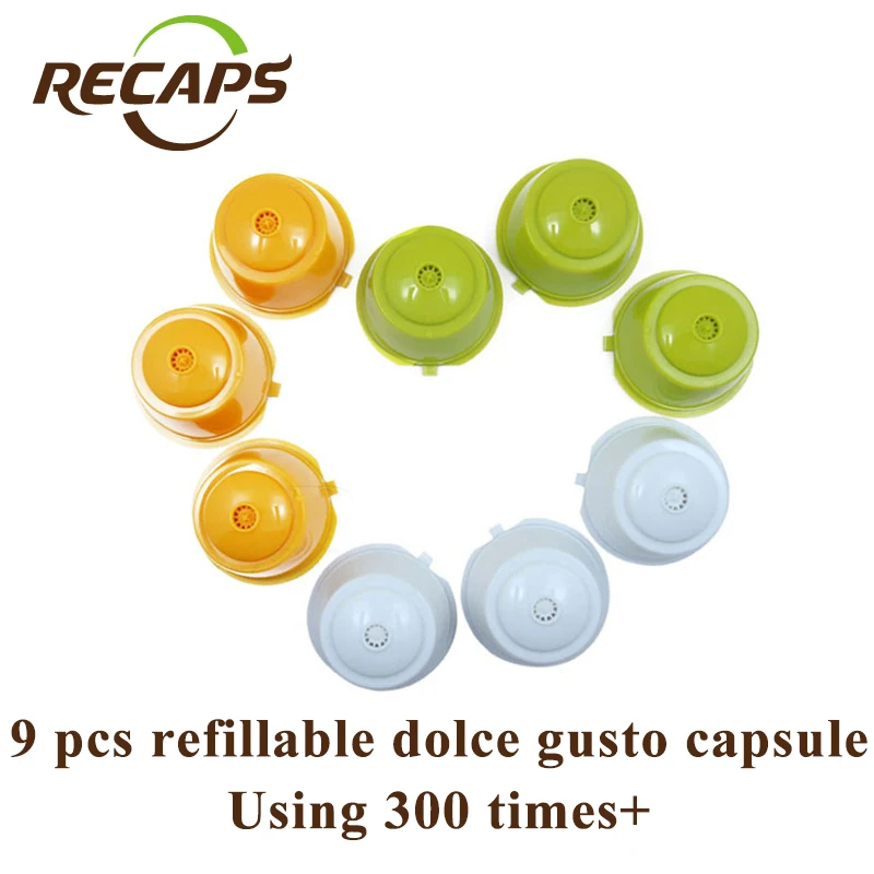 RECAPS 9pcs/pack Refillable Reusable Coffee Capsule Pod Refilling for Nescafe Dolce Gusto Machines Makers Brewer BPA Free
RECAPS 9pcs/pack Refillable Reusable Coffee Capsule Pod Refilling for Nescafe Dolce Gusto Machines Makers Brewer BPA Free