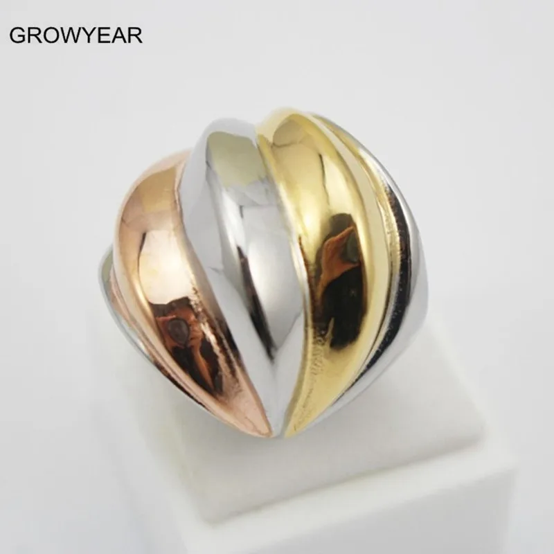 Stainless Steel 3 Color Rings Women Fashion Jewelry Golden Silver color Rose Golden Unique Cocktail Party Ring Size 6 7 8 9
Stainless Steel 3 Color Rings Women Fashion Jewelry Golden Silver color Rose Golden Unique Cocktail Party Ring Size 6 7 8 9